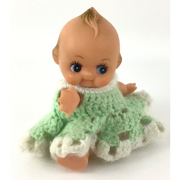 Rothschild Doll Co. Vinyl Jointed 1985 Blonde Braids Green Eyes 11” Floral Dress - Picture 9 of 16